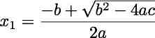 First quadratic root