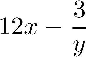 12x minus (3 over y)