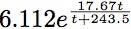 formula to compute vapor pressure from temperature